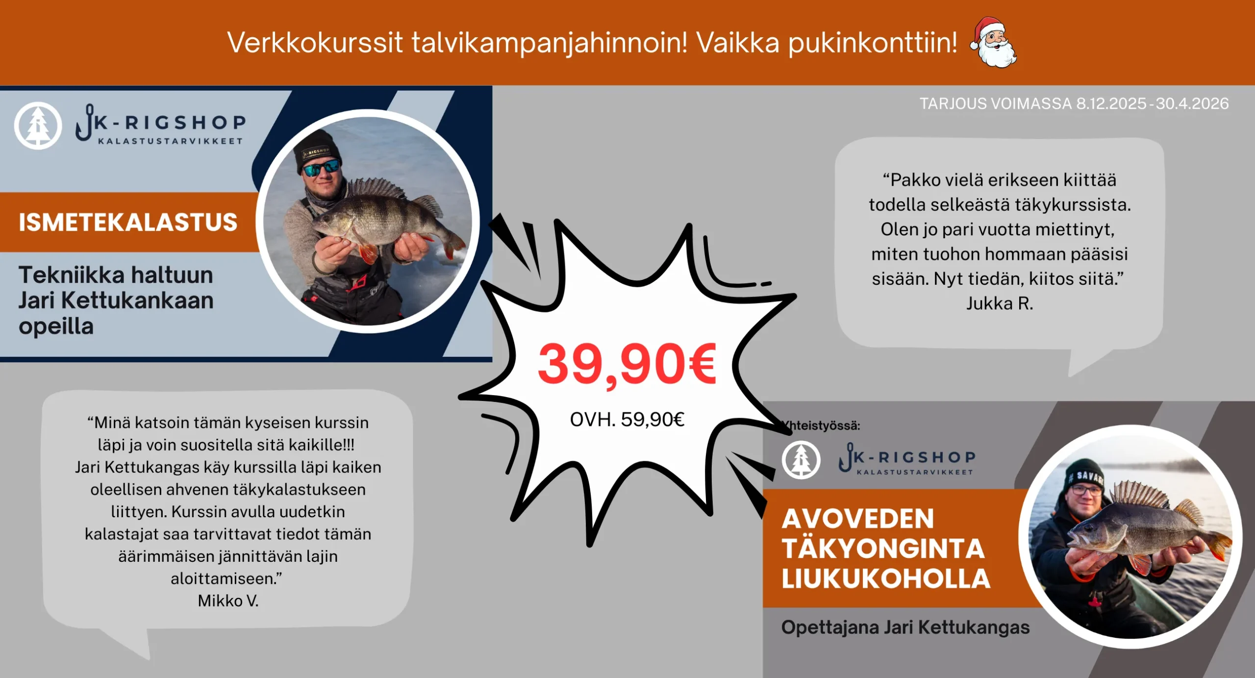 Verkkokurssit talvikampanjahinnoin mainos